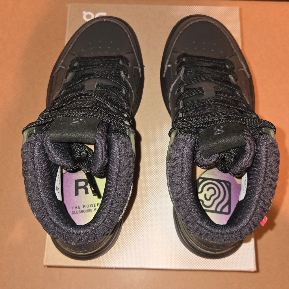 🆕 ON Cloud Women's 6.5 - The Roger Clubhouse Sansa Mid - Black - MSRP $170 - Picture 8 of 14